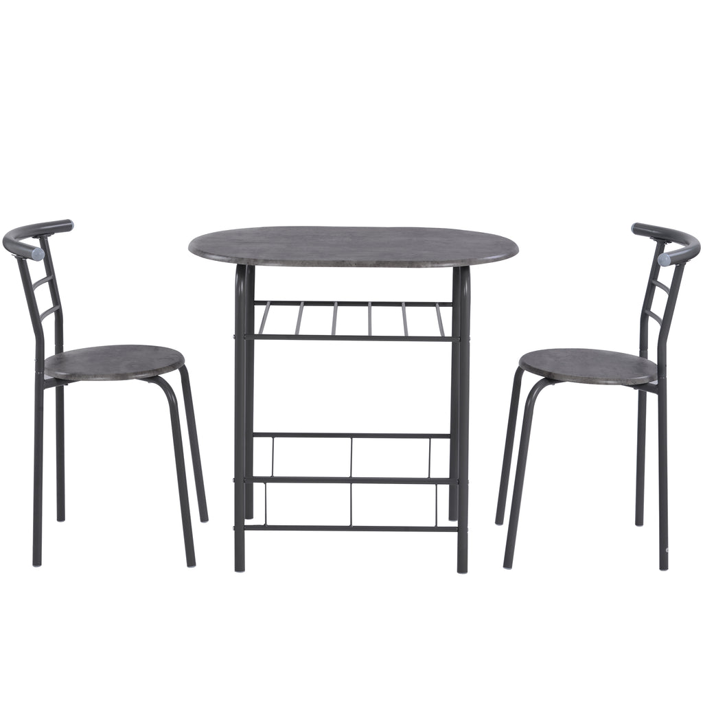 Fityou® 3Pcs Dining Table Set Home Grey - Fit You