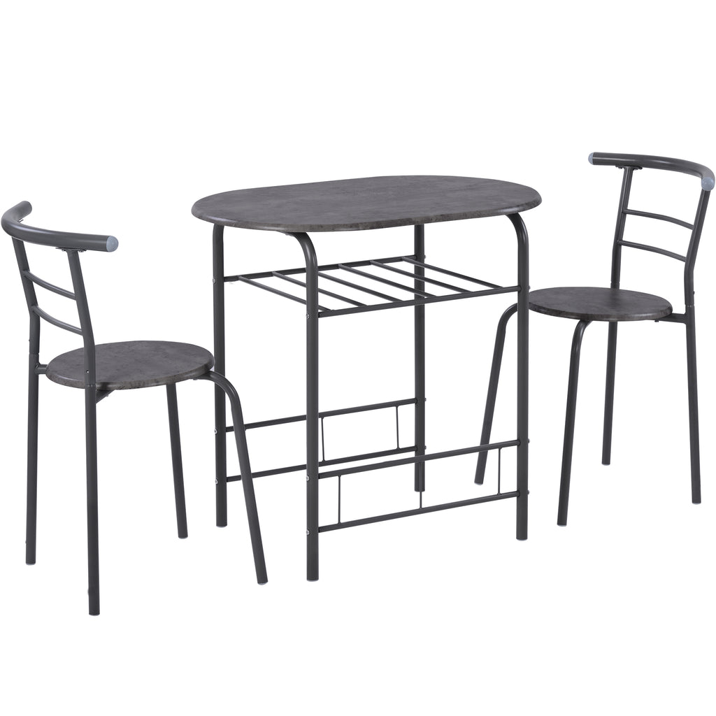 Fityou® 3Pcs Dining Table Set Home Grey - Fit You