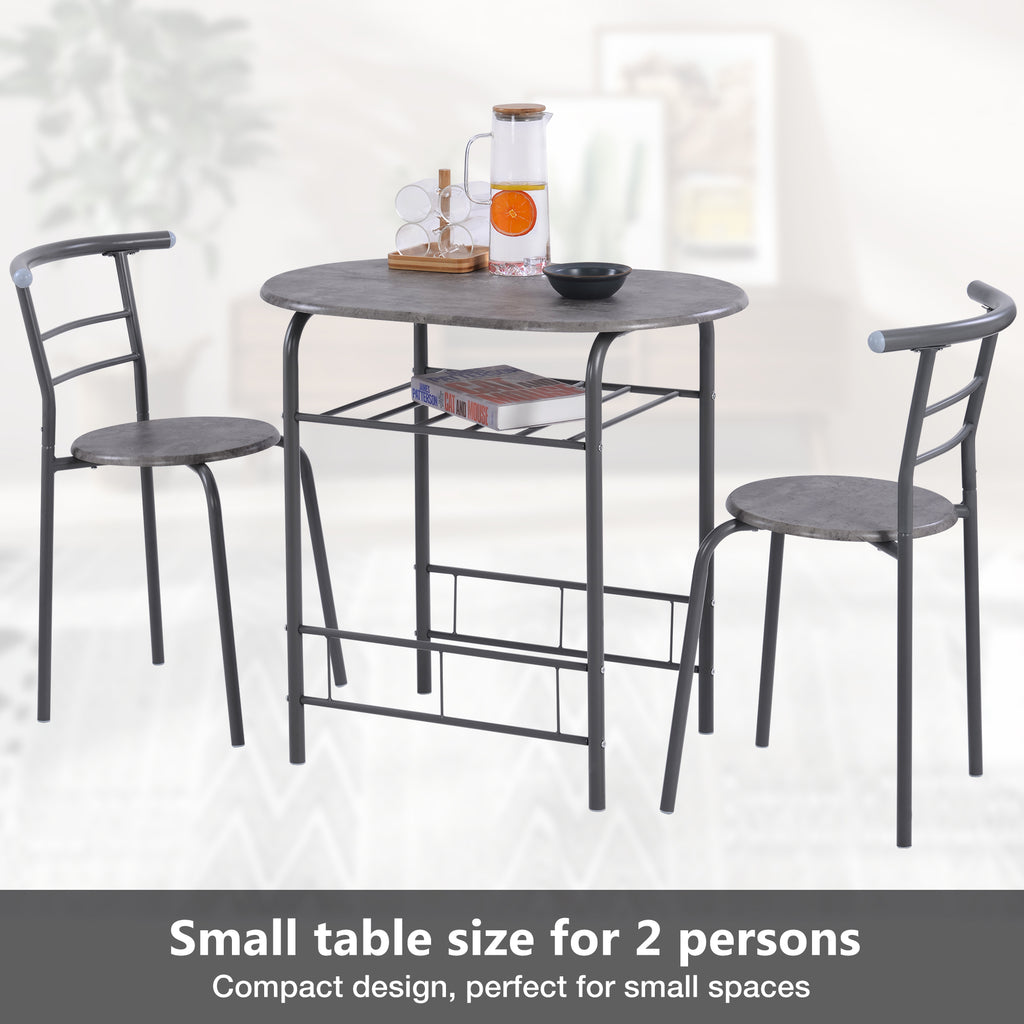 Fityou® 3Pcs Dining Table Set Home Grey - Fit You