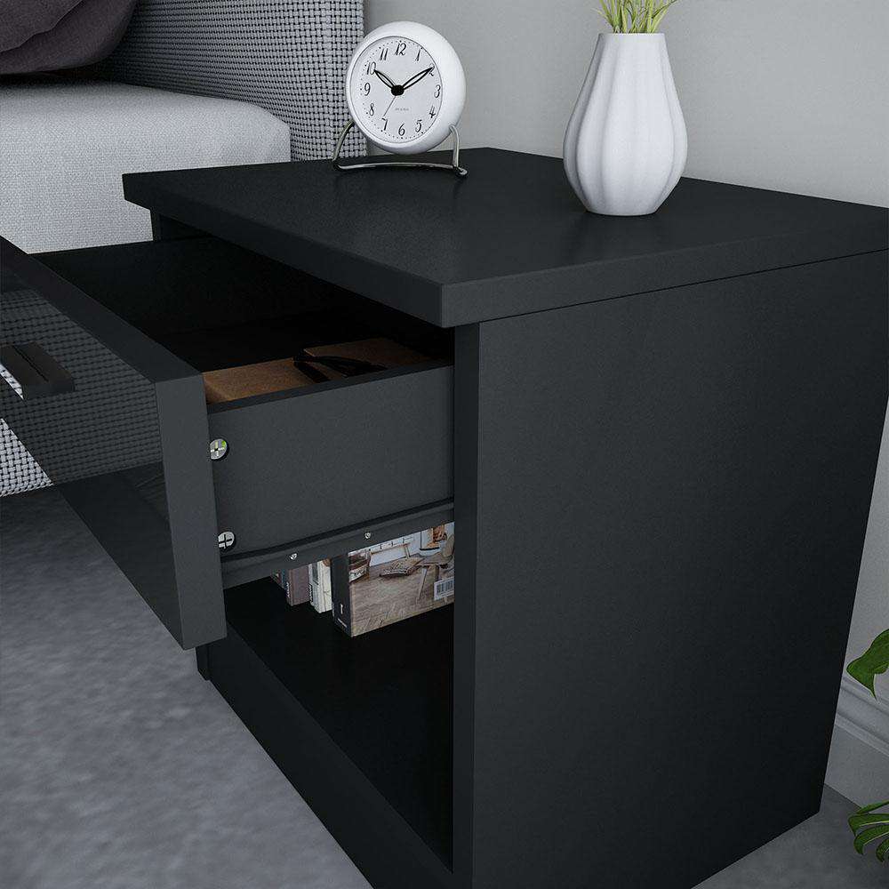 Fityou® High Gloss Nightstand With Drawer - Fit You