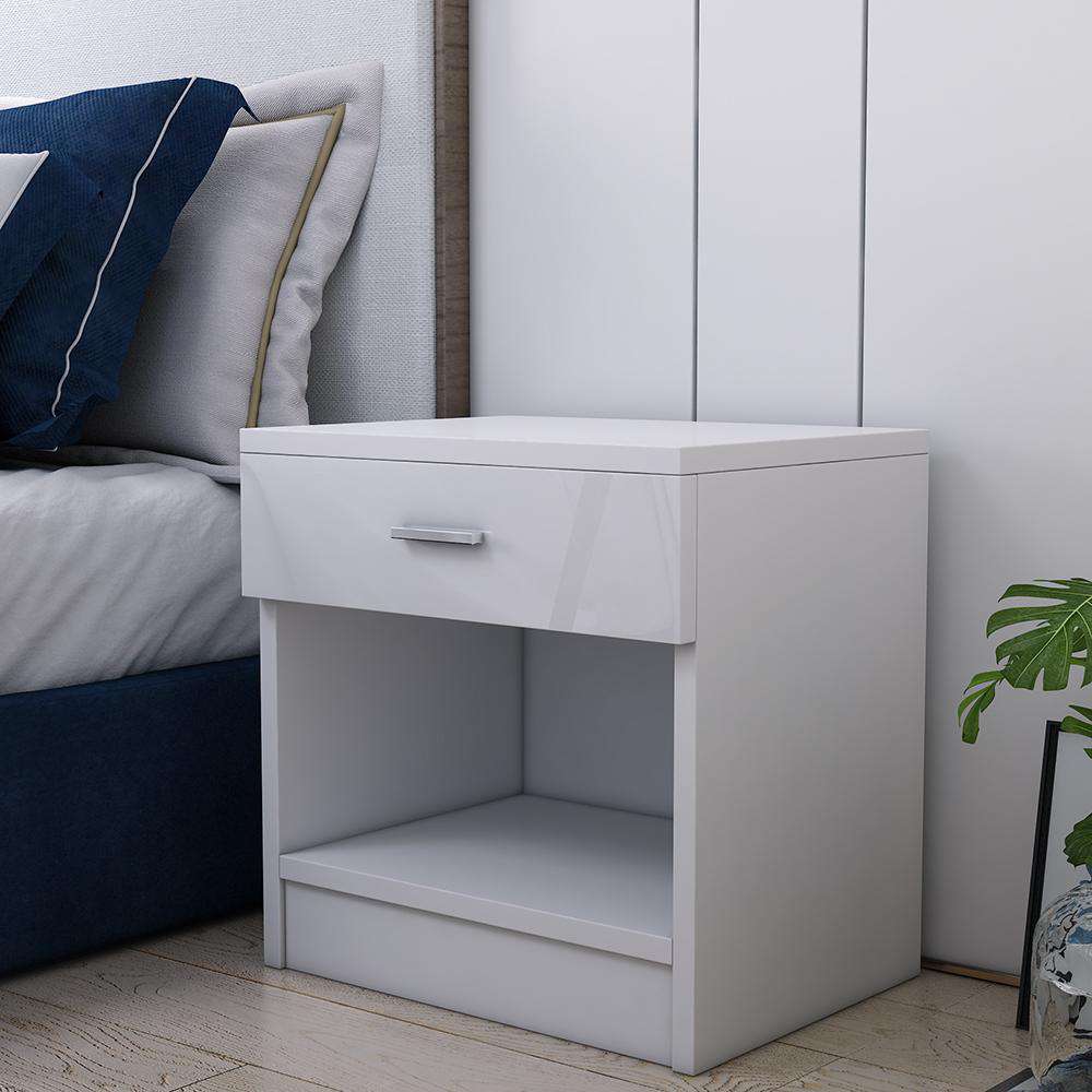 Fityou® High Gloss Nightstand With Drawer - Fit You