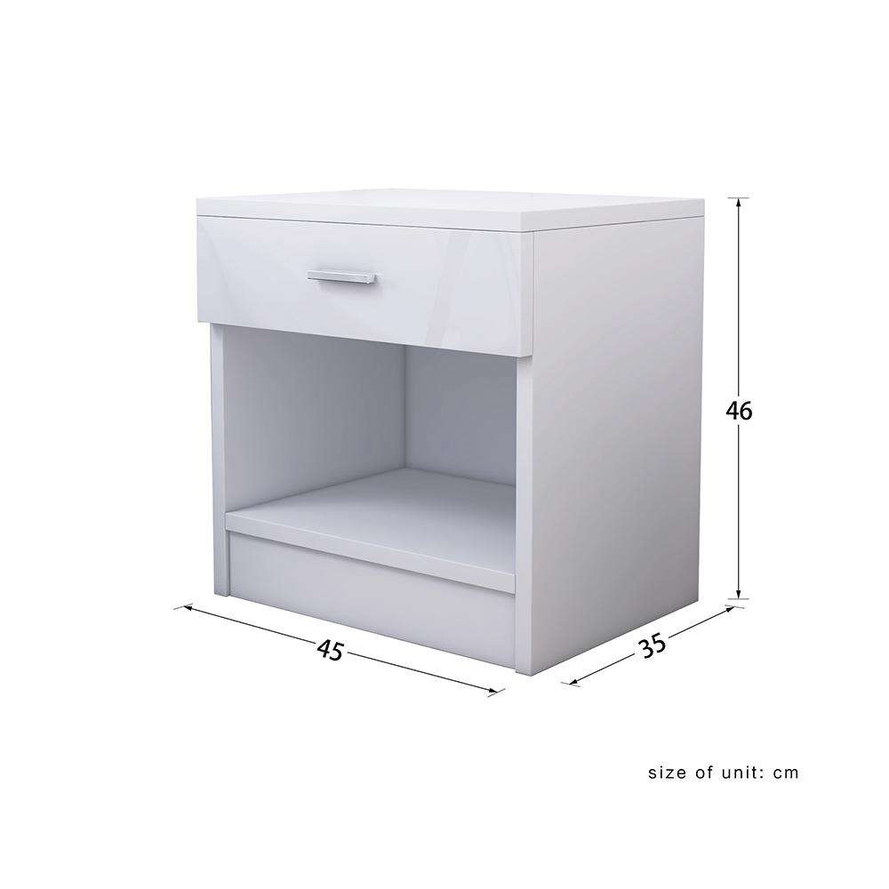 Fityou® High Gloss Nightstand With Drawer - Fit You