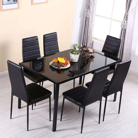 Fityou® Black 7 Piece Dining Set - Fit You