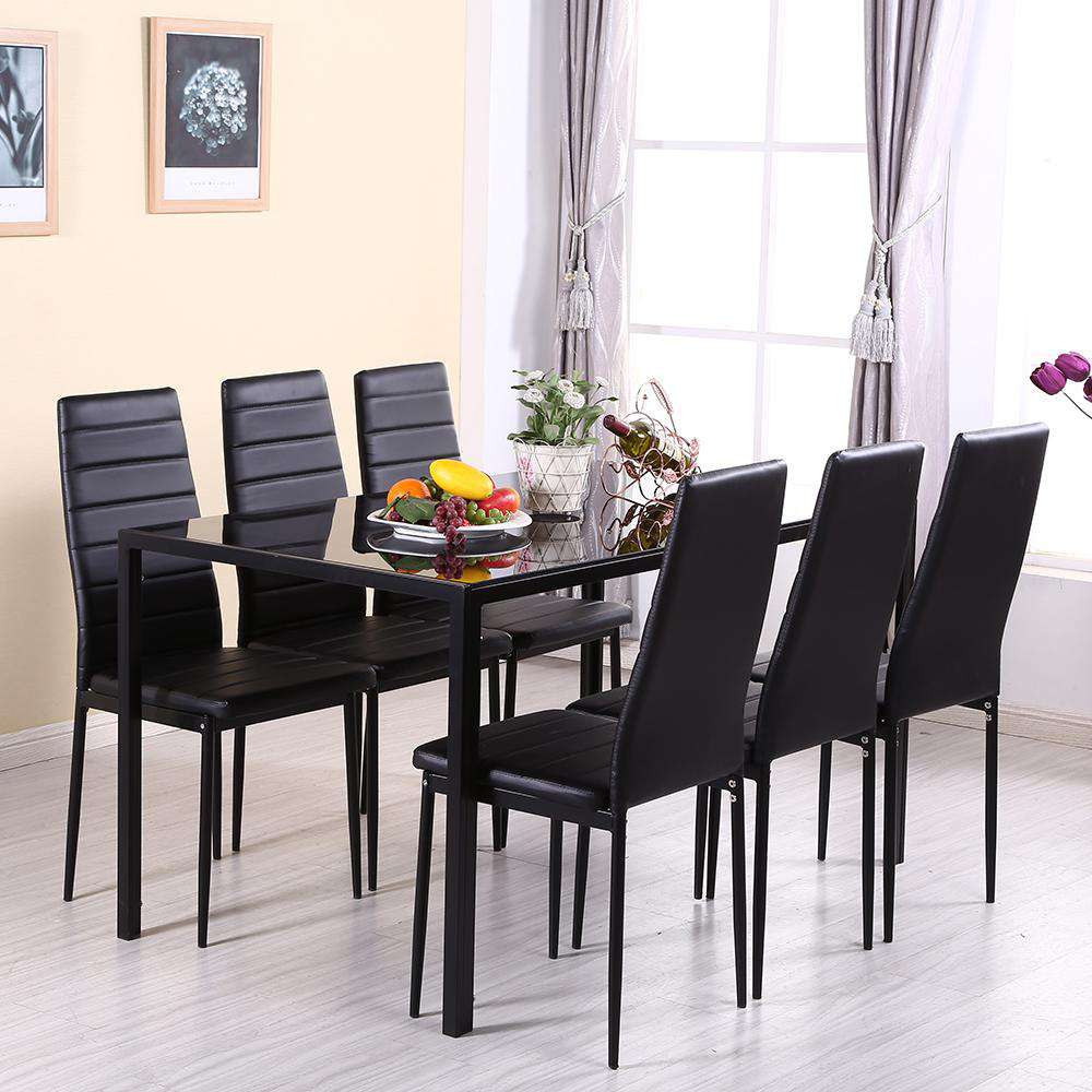 Fityou® Black 7 Piece Dining Set - Fit You