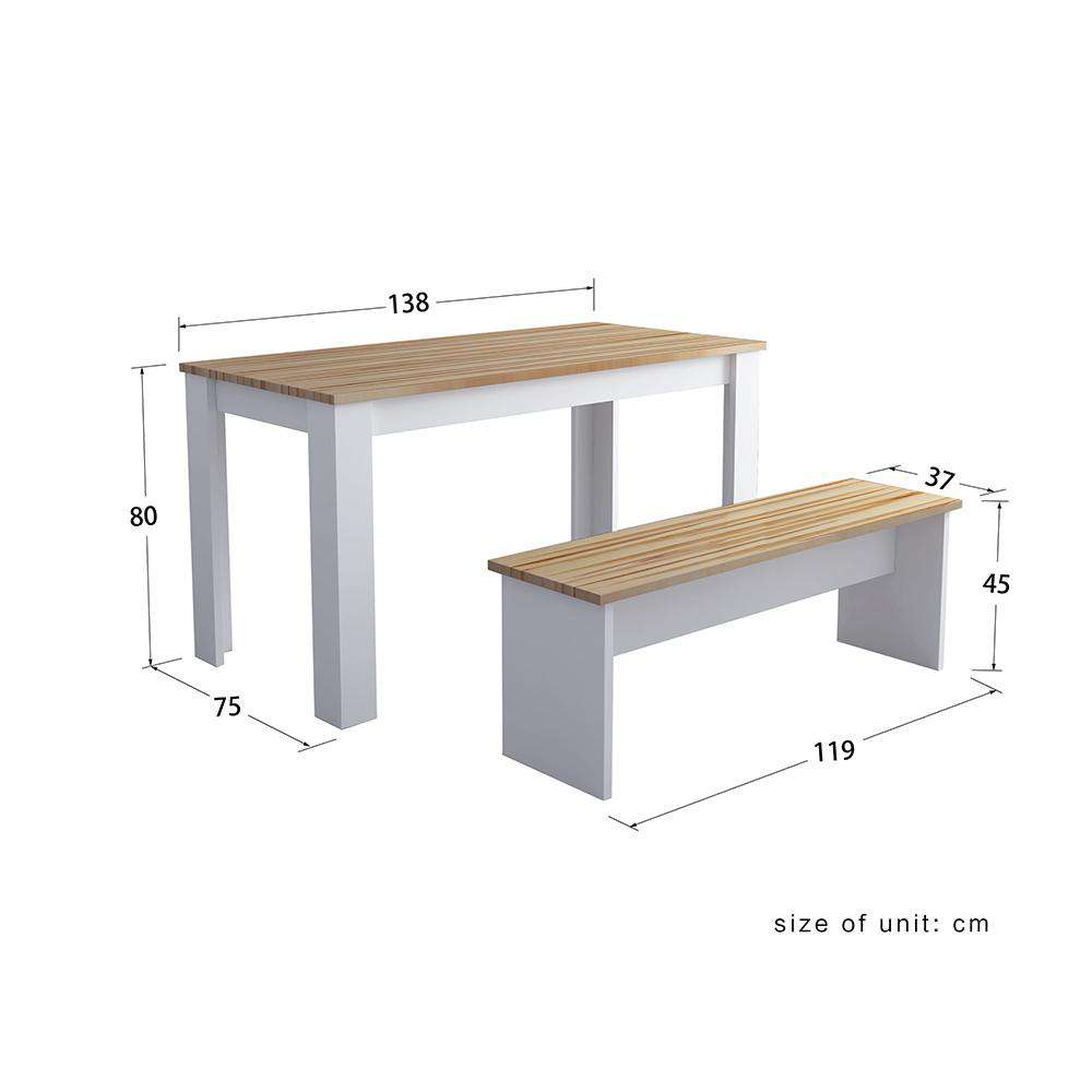 Pine Solid Wood Dining Table Set With White Table Leg - Fit You