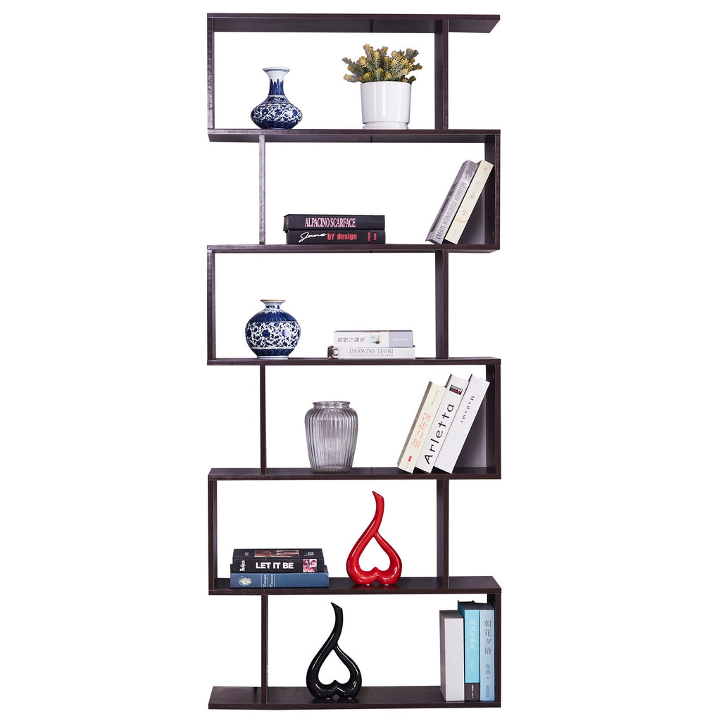 Fityou® Bookcase Particle Board with 6 Shelves Brown - Fit You