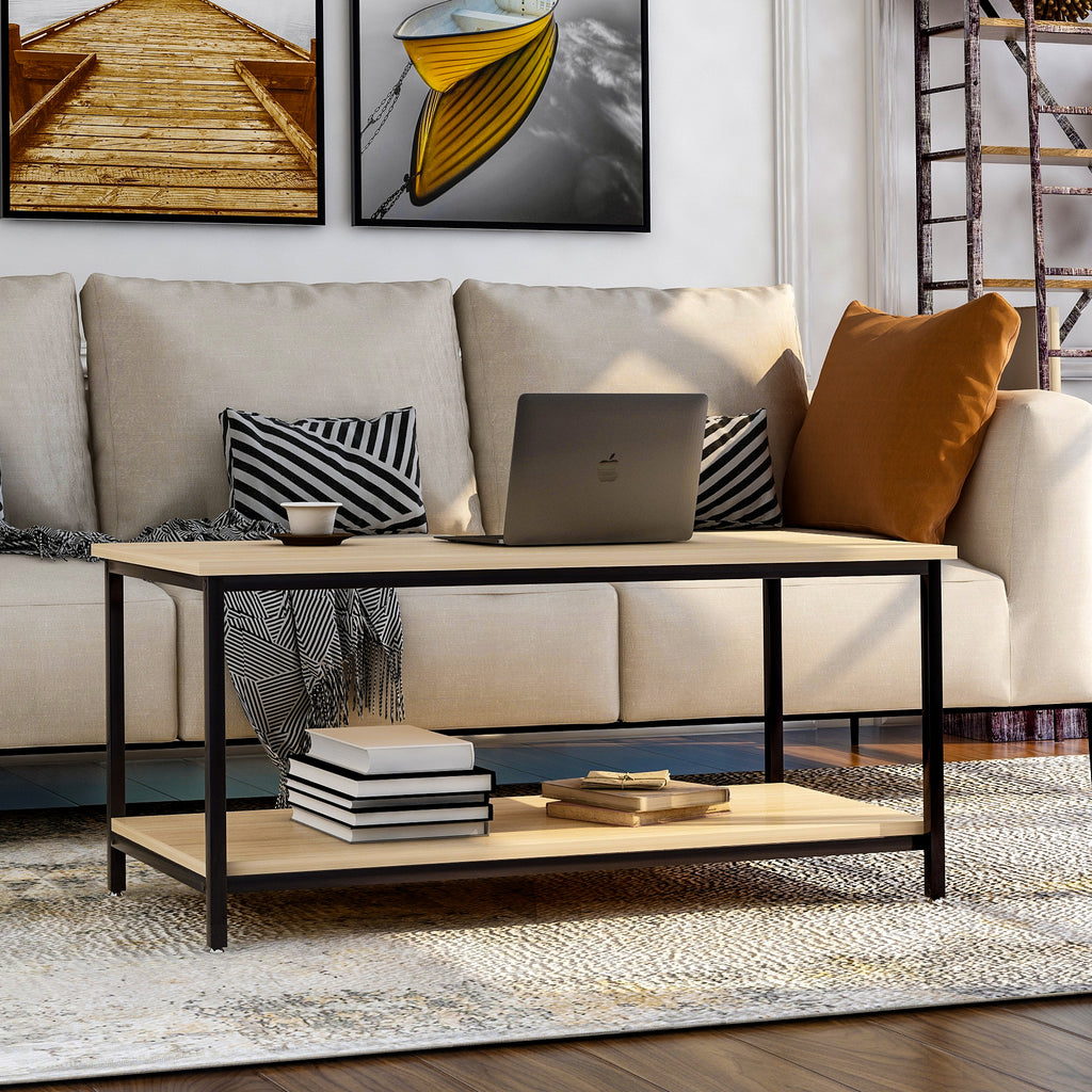 Fityou® Coffee Table Metal Frame Oak - Fit You