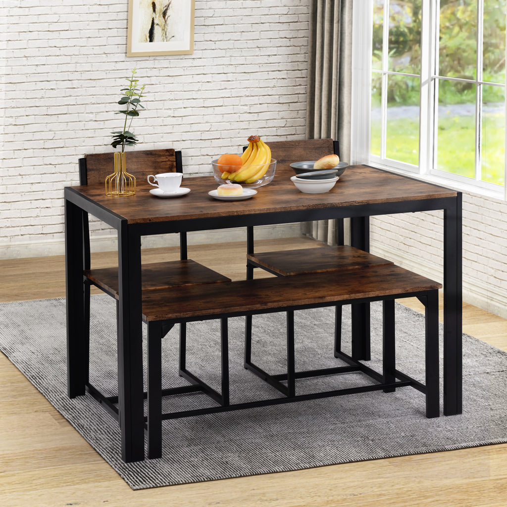 Fityou® Dining Table Set Retro Brown - Fit You