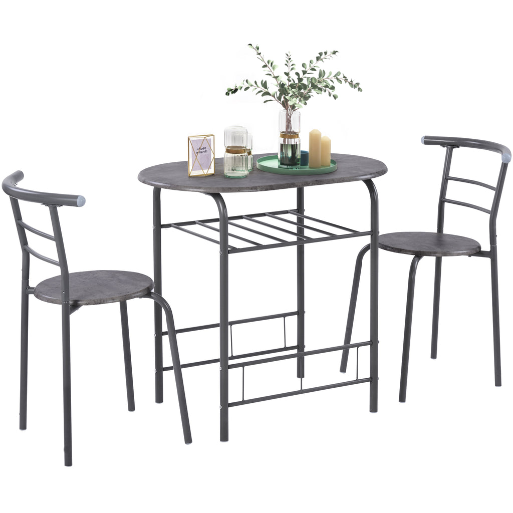 Fityou® 3Pcs Dining Table Set Home Grey - Fit You