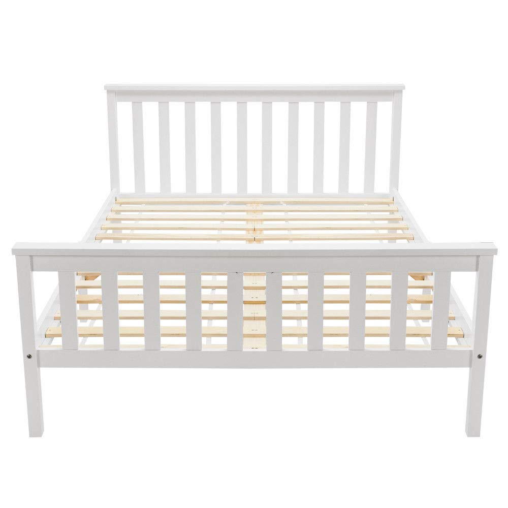 Fityou® 4ft6 Double Bed Wooden Bed Frame White - Fit You