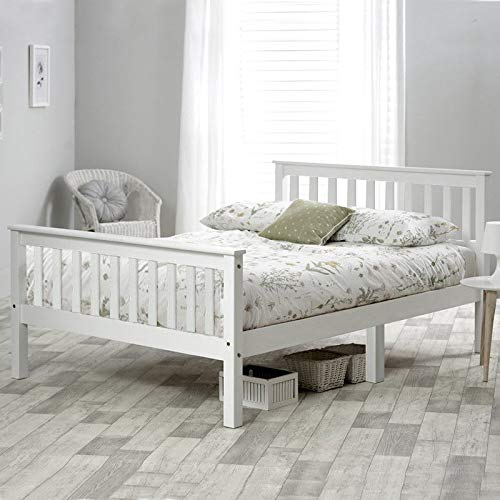 Fityou® 4ft6 Double Bed Wooden Bed Frame White - Fit You