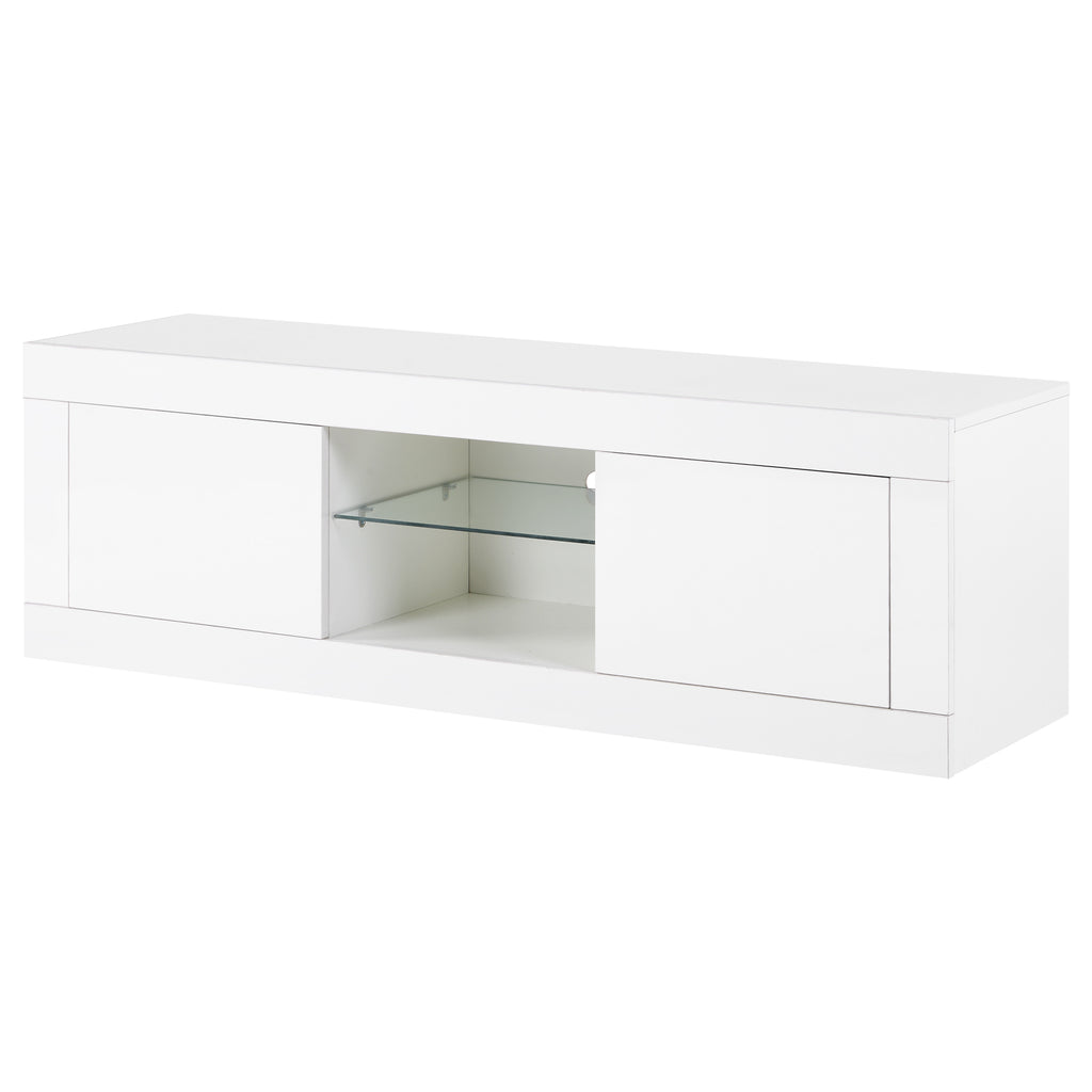 LED TV Stand High Gloss Cabinet for TVs Up to 50'' White with Drawer - Fit You