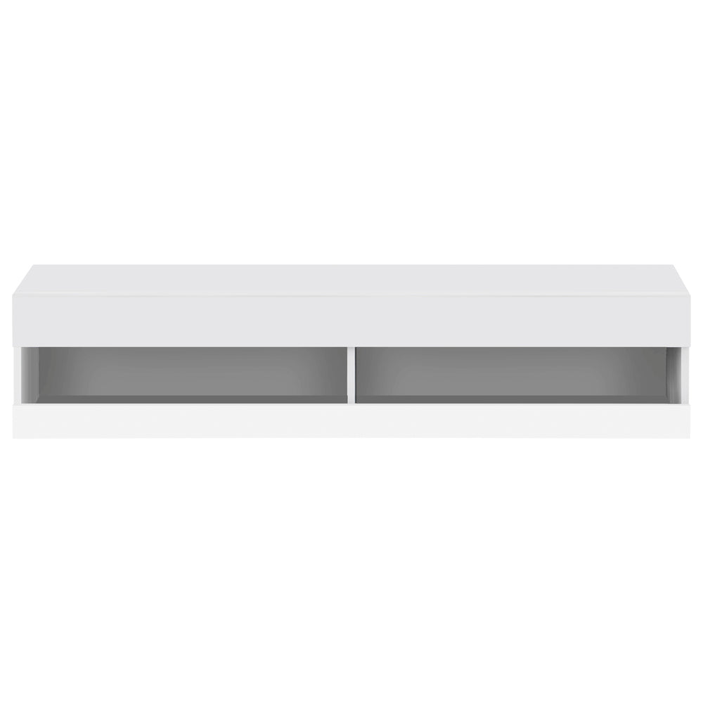 LED TV Stand for TVs Up to 65'' High Gloss Cabinet Wall Mounted Modern Storage Shelf White Grey - Fit You