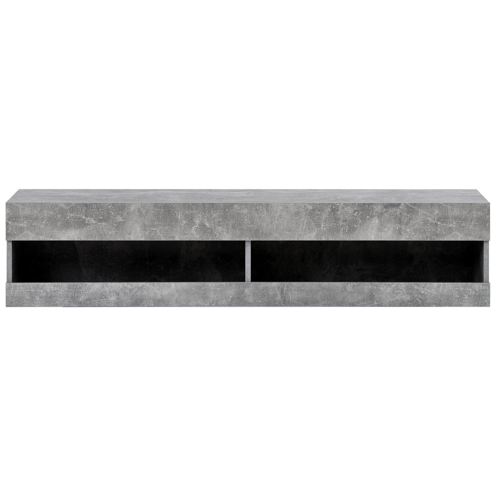 LED TV Stand for TVs Up to 65'' High Gloss Cabinet Wall Mounted Modern Storage Shelf White Grey - Fit You