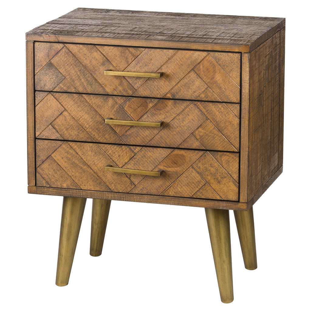 3 Drawer Bedside Table Gold - Fit You