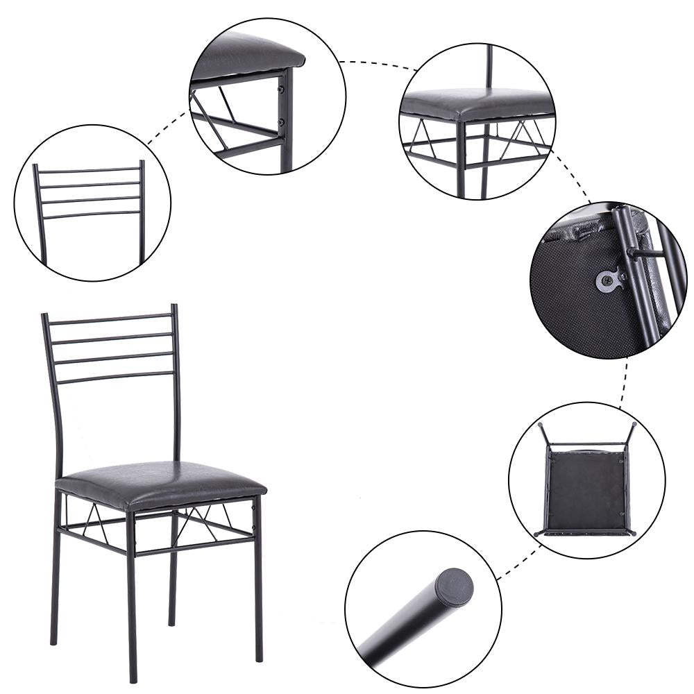 Fityou® Dining Table Sets Iron Glass with PU Cushion - Fit You