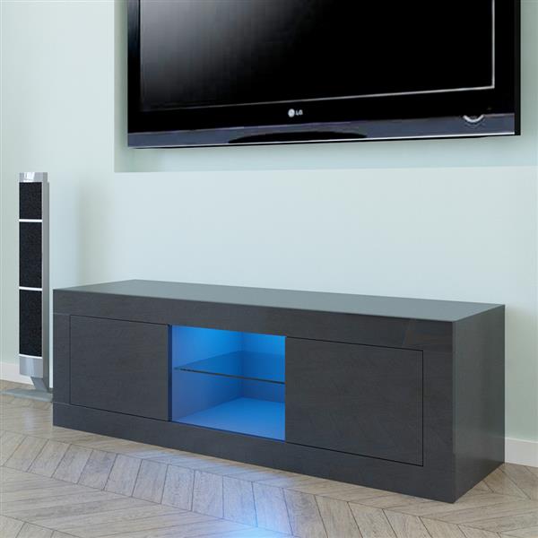 Lacquer 125cm TV Stand LED 2-Door 1-Glass Shelf Media Center - Fit You
