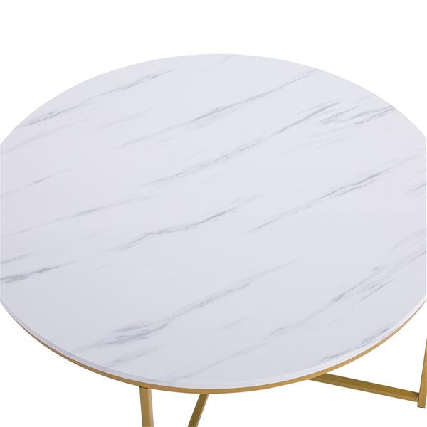White Marble Round Coffee Table - Fit You