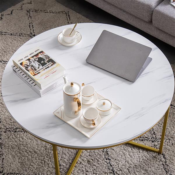 White Marble Round Coffee Table - Fit You