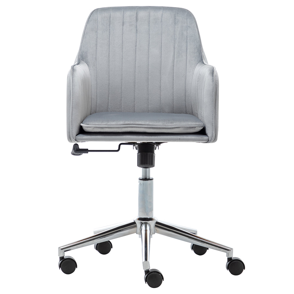 Fityou® Light Grey Velvet Upholstered Office Chair - Fit You