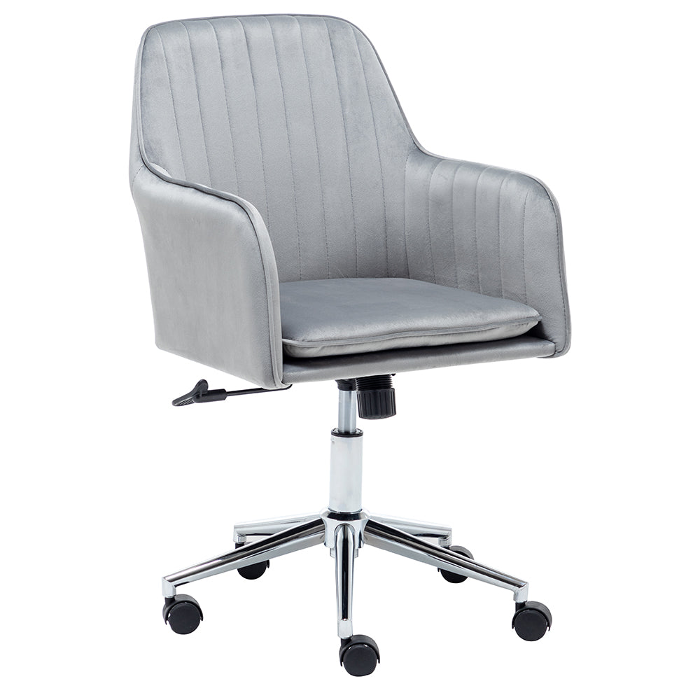 Fityou® Light Grey Velvet Upholstered Office Chair - Fit You