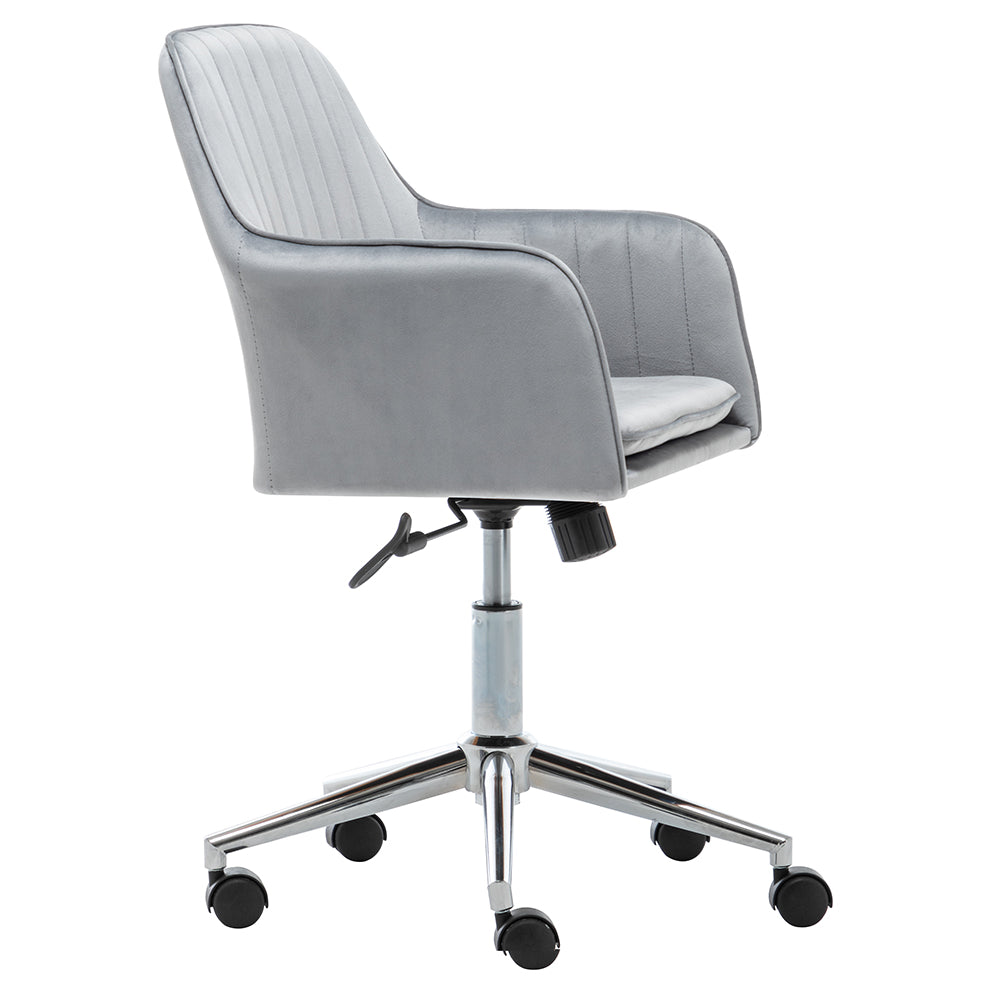 Fityou® Light Grey Velvet Upholstered Office Chair - Fit You