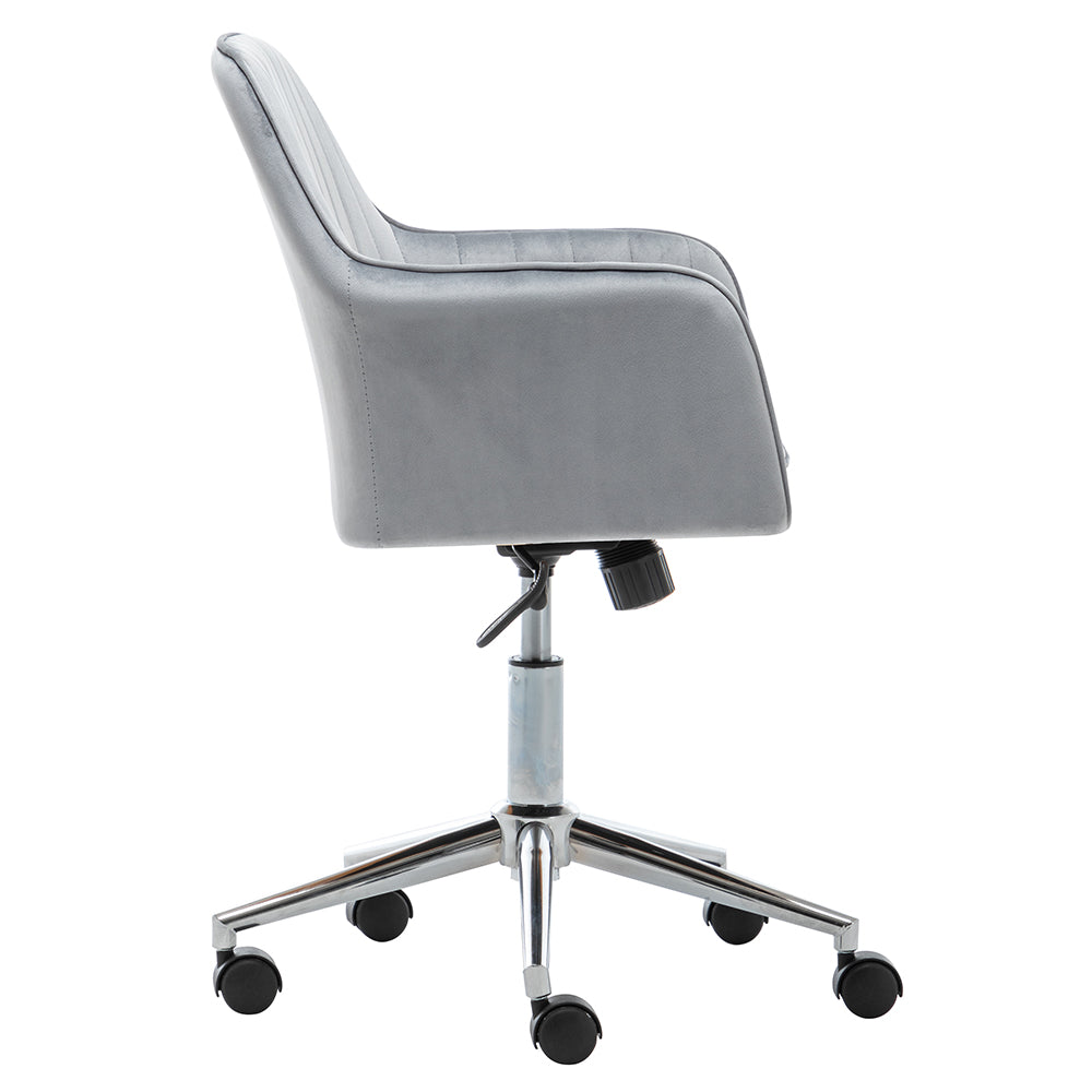 Fityou® Light Grey Velvet Upholstered Office Chair - Fit You