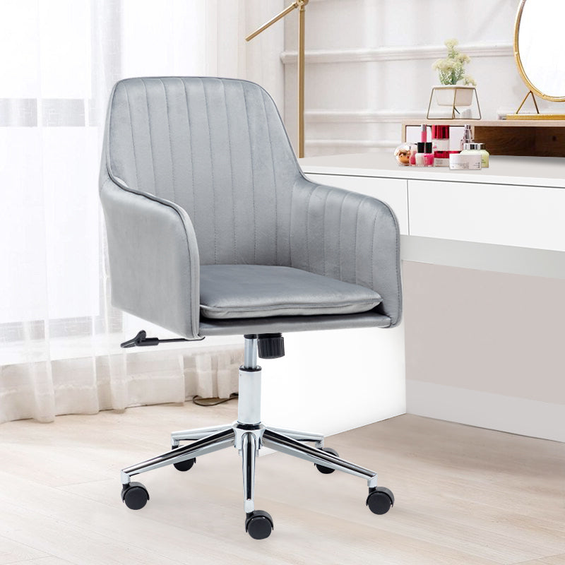 Fityou® Light Grey Velvet Upholstered Office Chair - Fit You