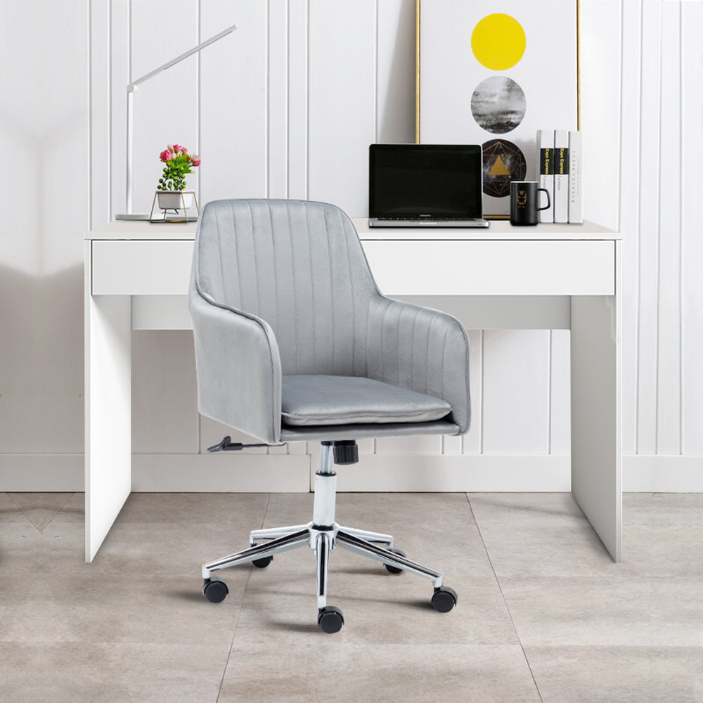 Fityou® Light Grey Velvet Upholstered Office Chair - Fit You