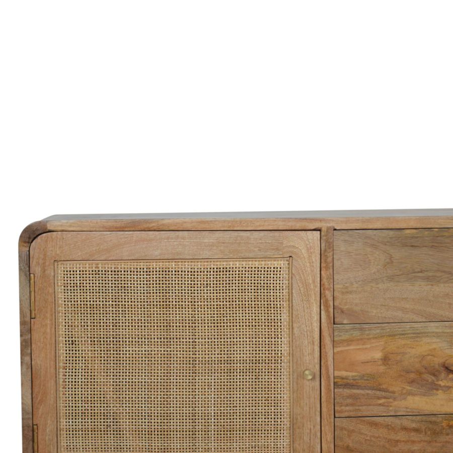 Nordic Rattan Solid Mango Wood Woven Sideboard Oak-ish - Fit You