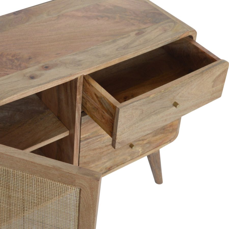 Nordic Rattan Solid Mango Wood Woven Sideboard Oak-ish - Fit You
