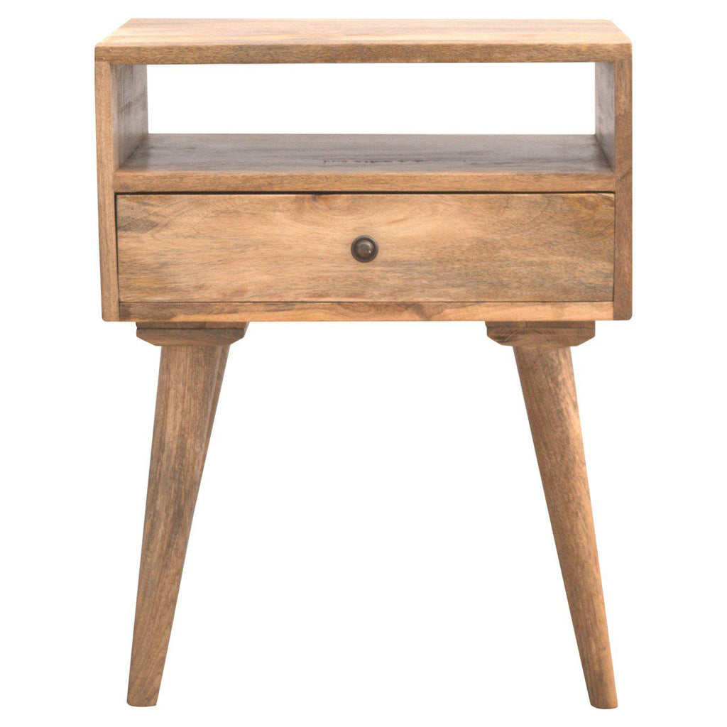 Modern Solid Wood Bedside with Open Slot - Fit You