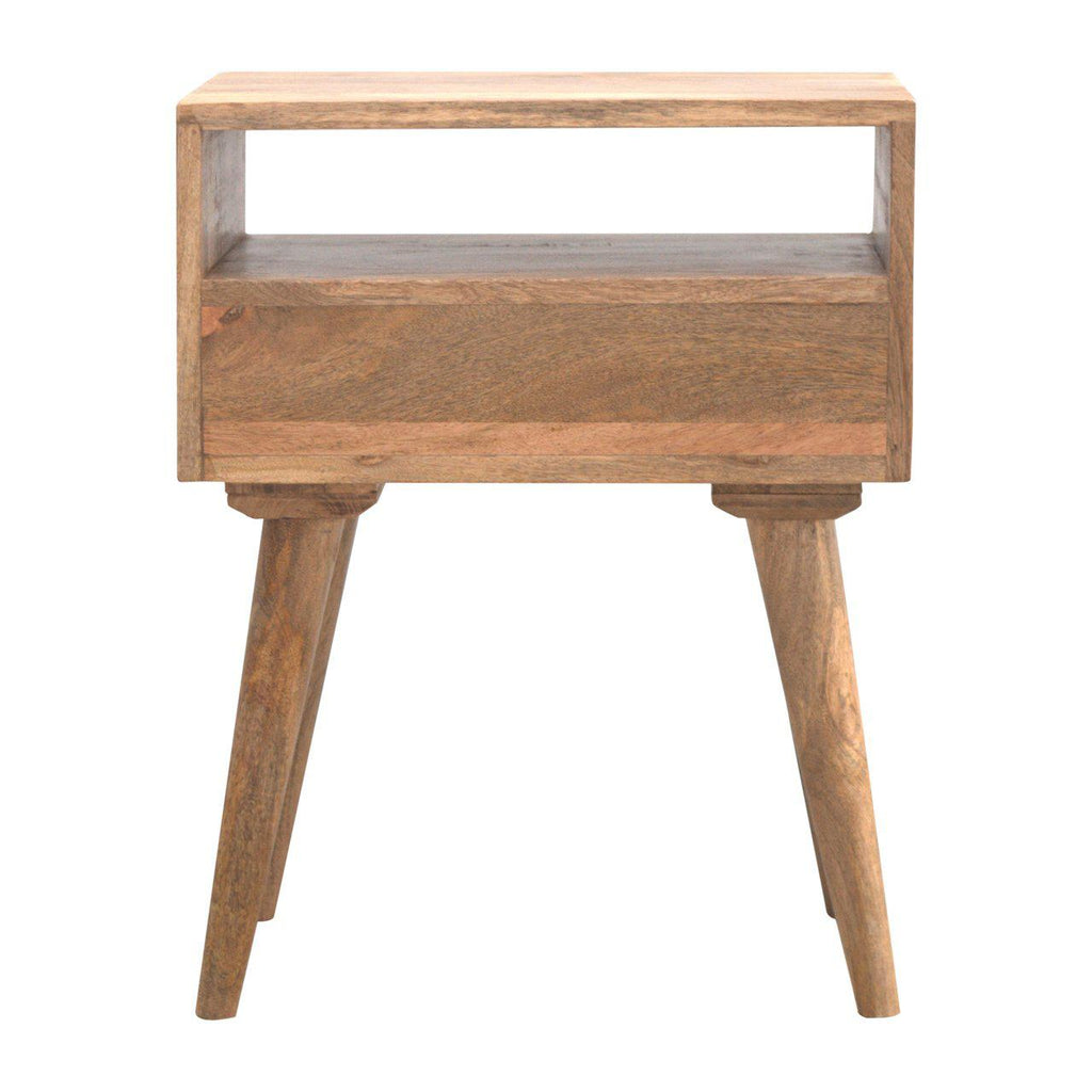 Modern Solid Wood Bedside with Open Slot - Fit You