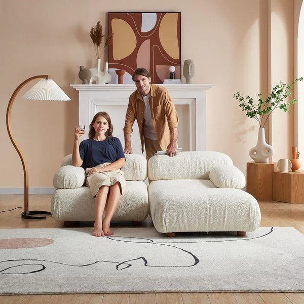 Pebbles Loveseat + Ottoman - Fit You