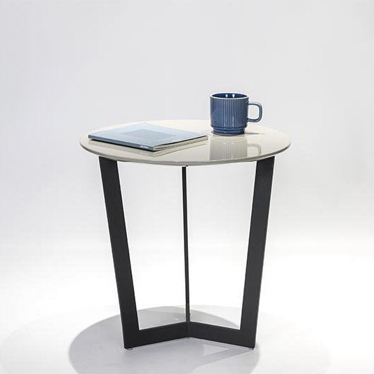 Minimalism High Gloss Side Table Metal Base Grey - Fit You