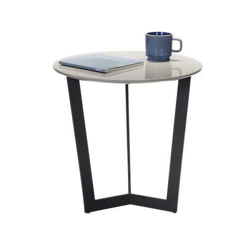 Minimalism High Gloss Side Table Metal Base Grey - Fit You
