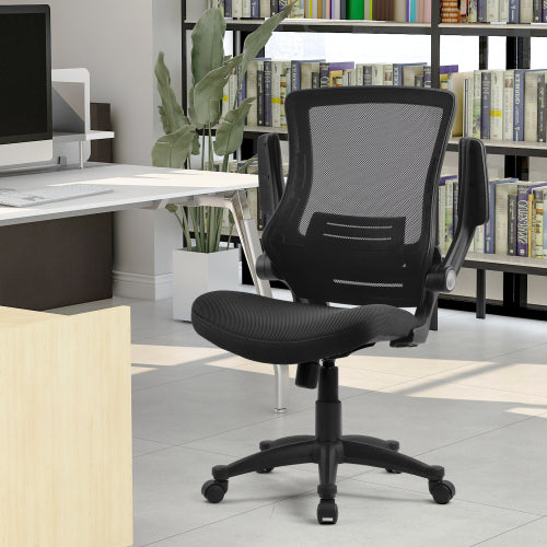 Adjustable Office Chair Back Support Swivel Flip Up Arm Computer Desk Task Chair - Fit You