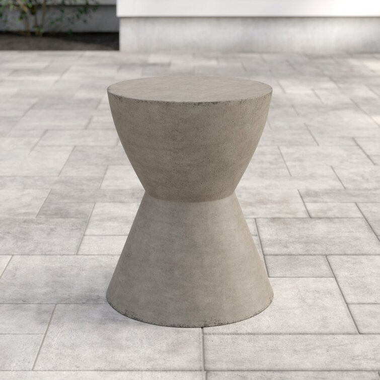 WabiSabi Sculptural 45cm End Table Concrete Djembe - Fit You