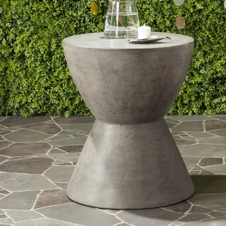 WabiSabi Sculptural 45cm End Table Concrete Djembe - Fit You