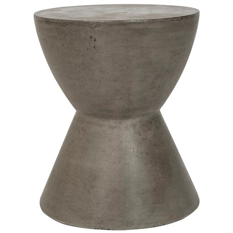 WabiSabi Sculptural 45cm End Table Concrete Djembe - Fit You