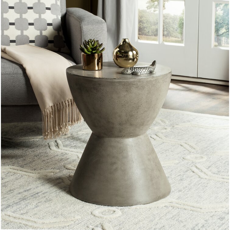 WabiSabi Sculptural 45cm End Table Concrete Djembe - Fit You