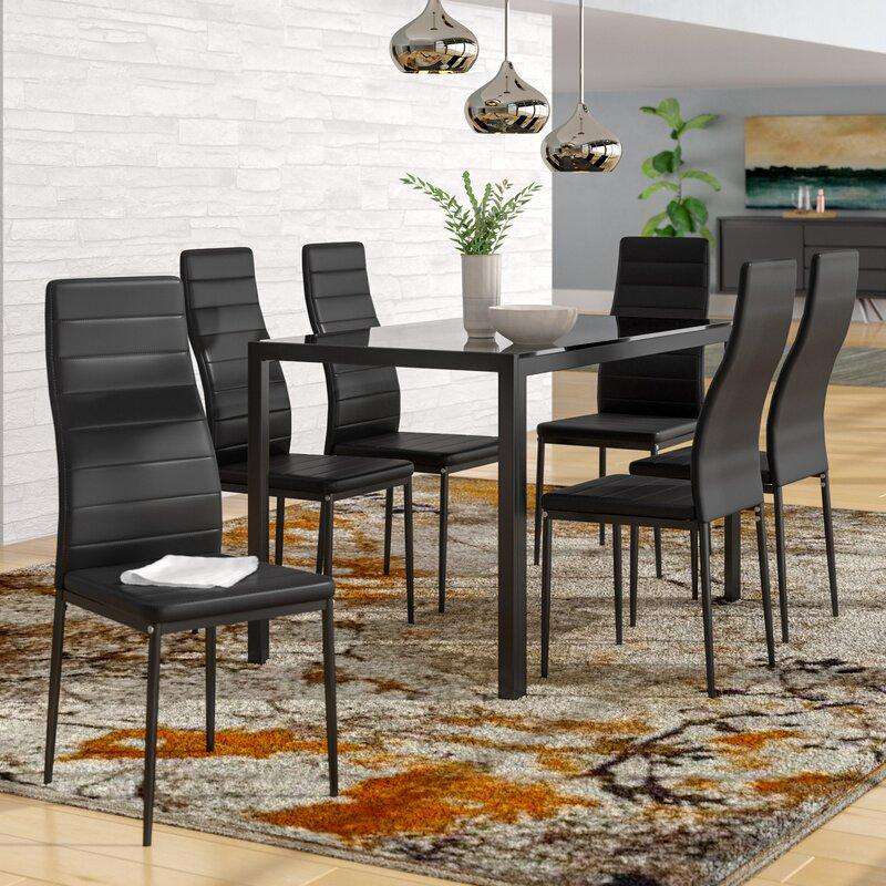 Fityou® Black 7 Piece Dining Set - Fit You