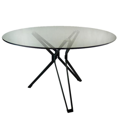 Modern Tempered Glass Dining Table Metal Base Grey - Fit You