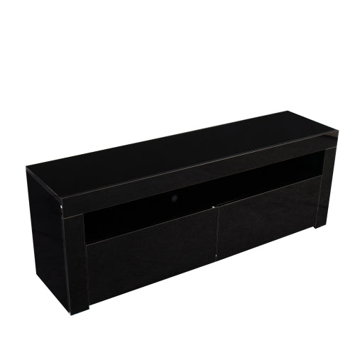 TV Stand with LED Lights Entertainment Center Media Console Table Storage Desk - Fit You