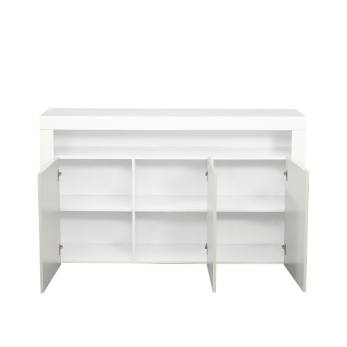 High Gloss White Sideboard Display Cabinet with LED Lights - Fit You