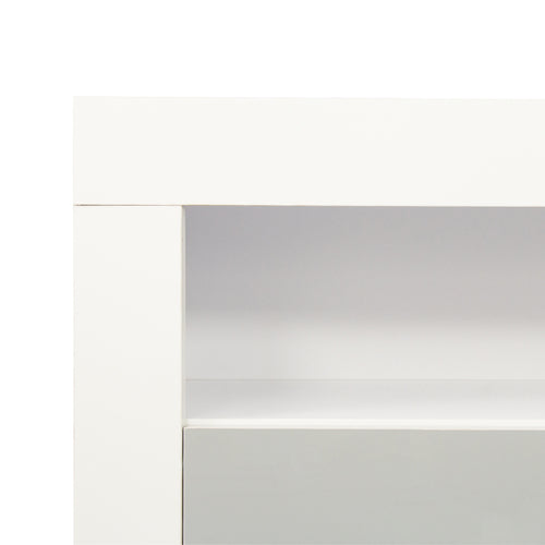 High Gloss White Sideboard Display Cabinet with LED Lights - Fit You