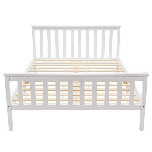 Fityou® Single/Double Bed White Solid Pine Wooden Bed Frame White 4ft6/3ft - Fit You