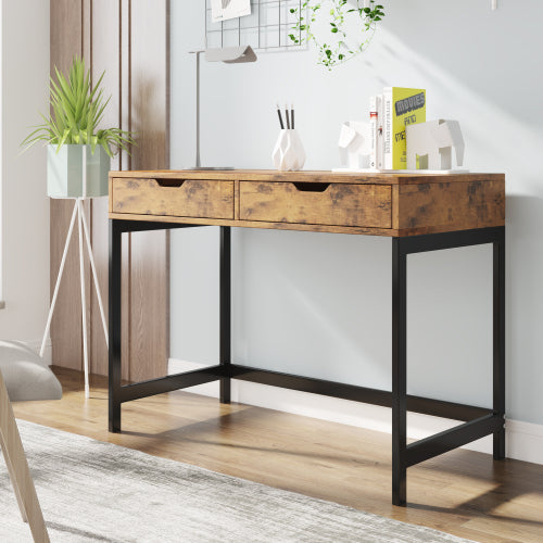 Computer Desk Dressing Table with 2 Drawers Work Table Home Office Table Industrial - Fit You