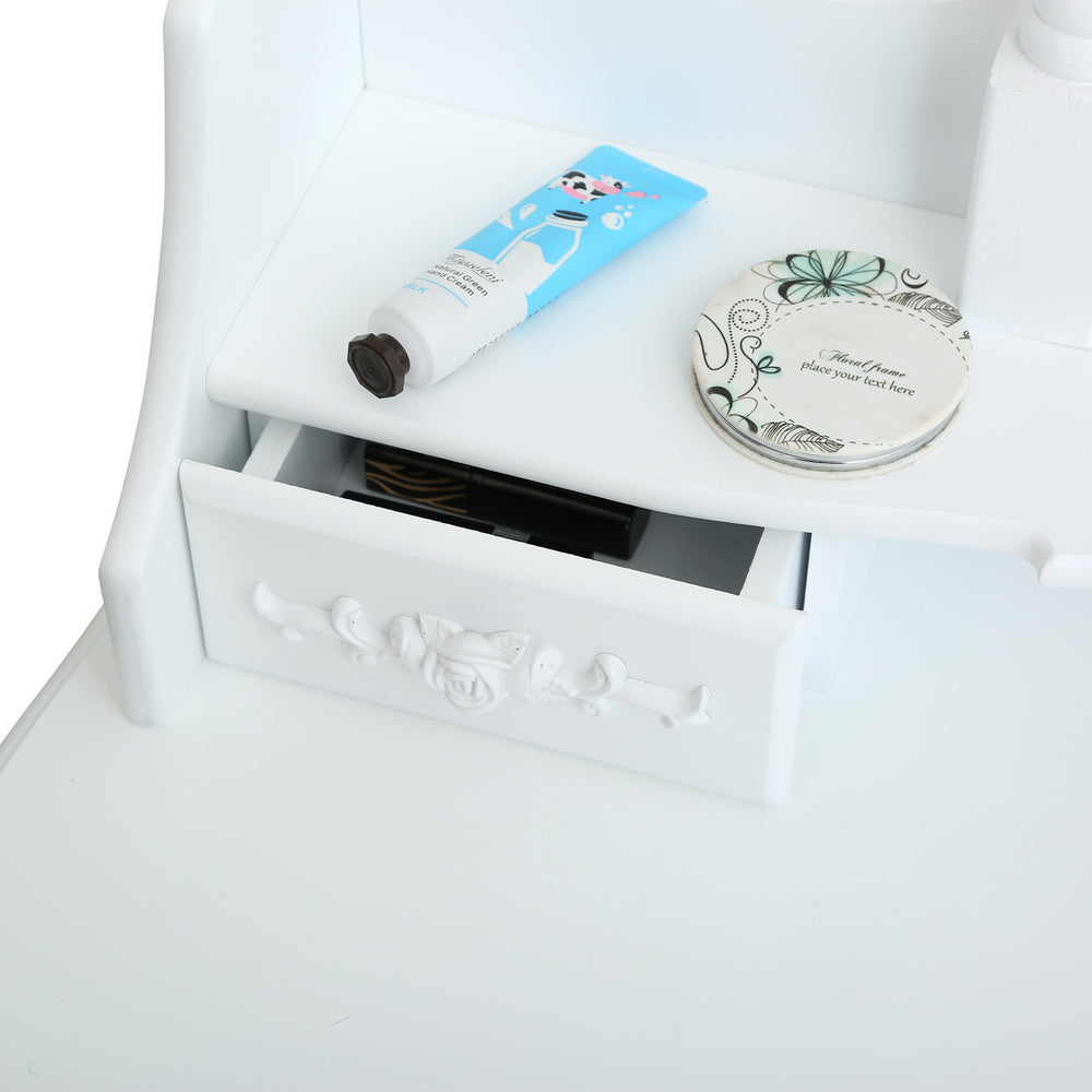 Fityou® Dressing Table Tri-Fold Mirror with 7 Drawers White - Fit You