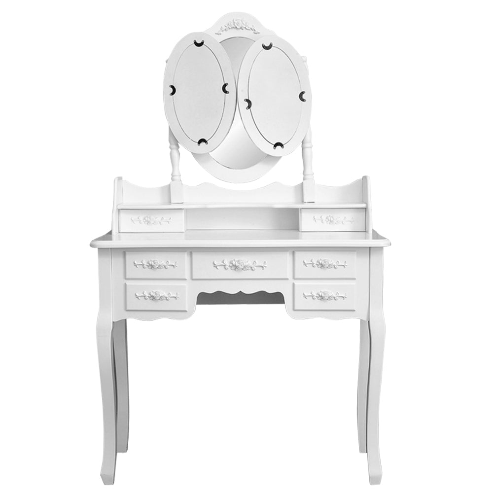 Fityou® Dressing Table with Foldable Mirrors Drawers White - Fit You